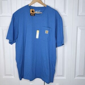 Carhartt Loose Fit Heavyweight Short Sleeve Pocket T-shirt - Beacon Blue -Size L